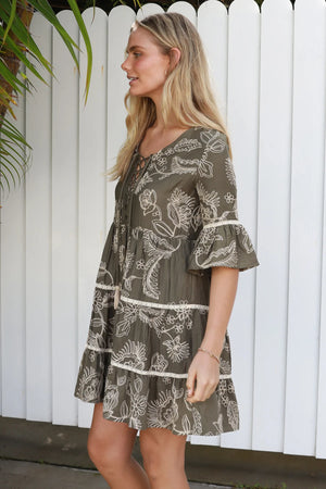 #Brooklyn Floral Embroidered Mini Dress