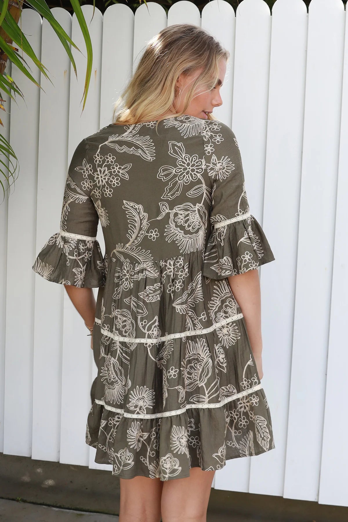#Brooklyn Floral Embroidered Mini Dress