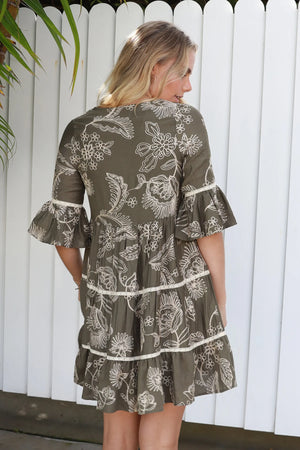 #Brooklyn Floral Embroidered Mini Dress