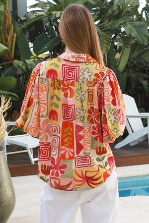 #Natalie Button Up Short Sleeve Top