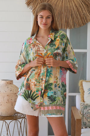 #Frances Tropical Button Up Shirt