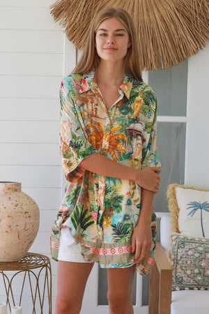 #Frances Tropical Button Up Shirt