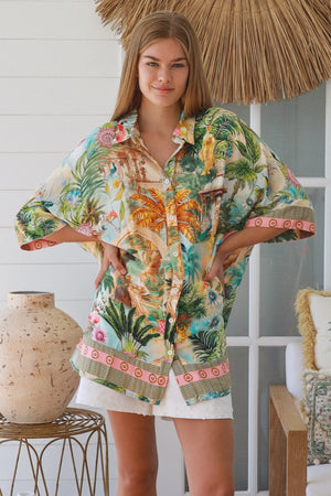 #Frances Tropical Button Up Shirt