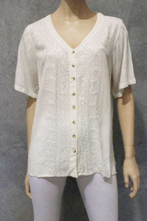 #Crepe Button Up Top