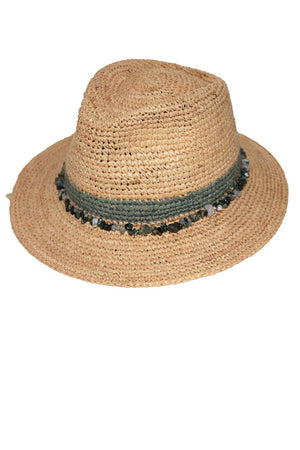 Natural Weaved Hat With Gems