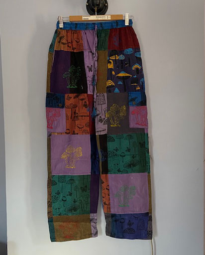 Wide Leg Mushroom Patchwork Pants