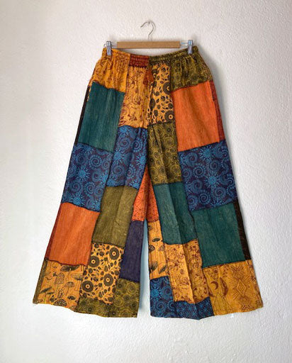 Patchwork Plazzo Cotton Pants