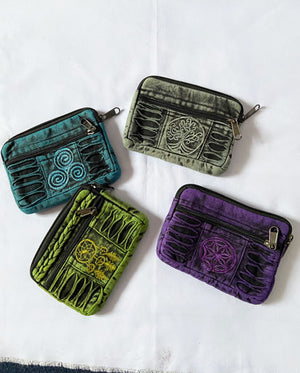 Stonewashed Embroidery Purse
