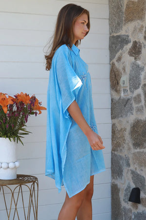 Beaded Palm Mini Kaftan