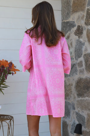 Embroided Paisley Shirt Dress