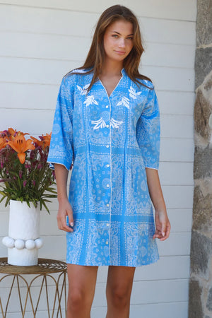 Embroided Paisley Shirt Dress