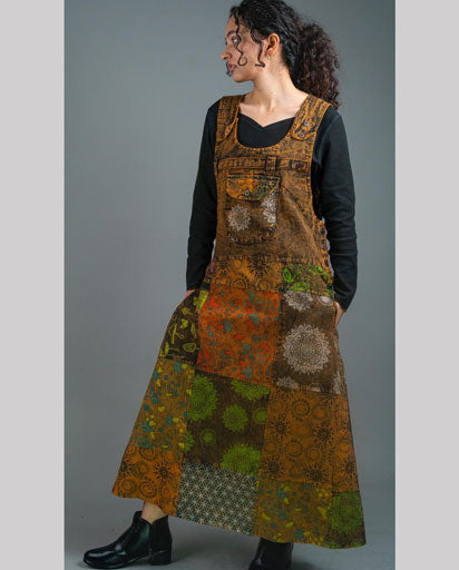 Patchwork Overall Maxi Dress