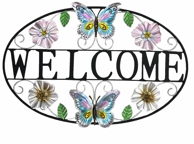 BUTTERFLY WELCOME METAL ART