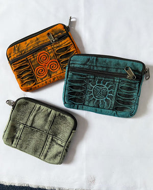 Stonewashed Embroidery Purse