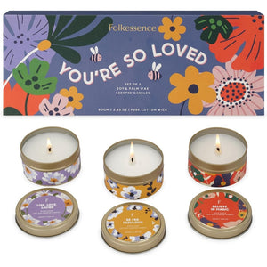 Set of 3 Travel Tin Candles