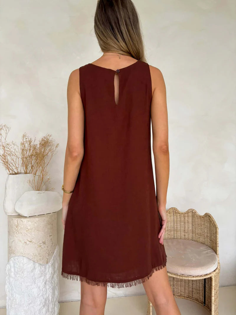 #Freya Dress - Brown