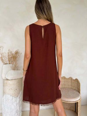 #Freya Dress - Brown