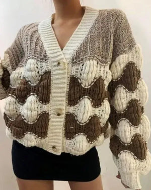 #Gerri Puff Knit Cardigan