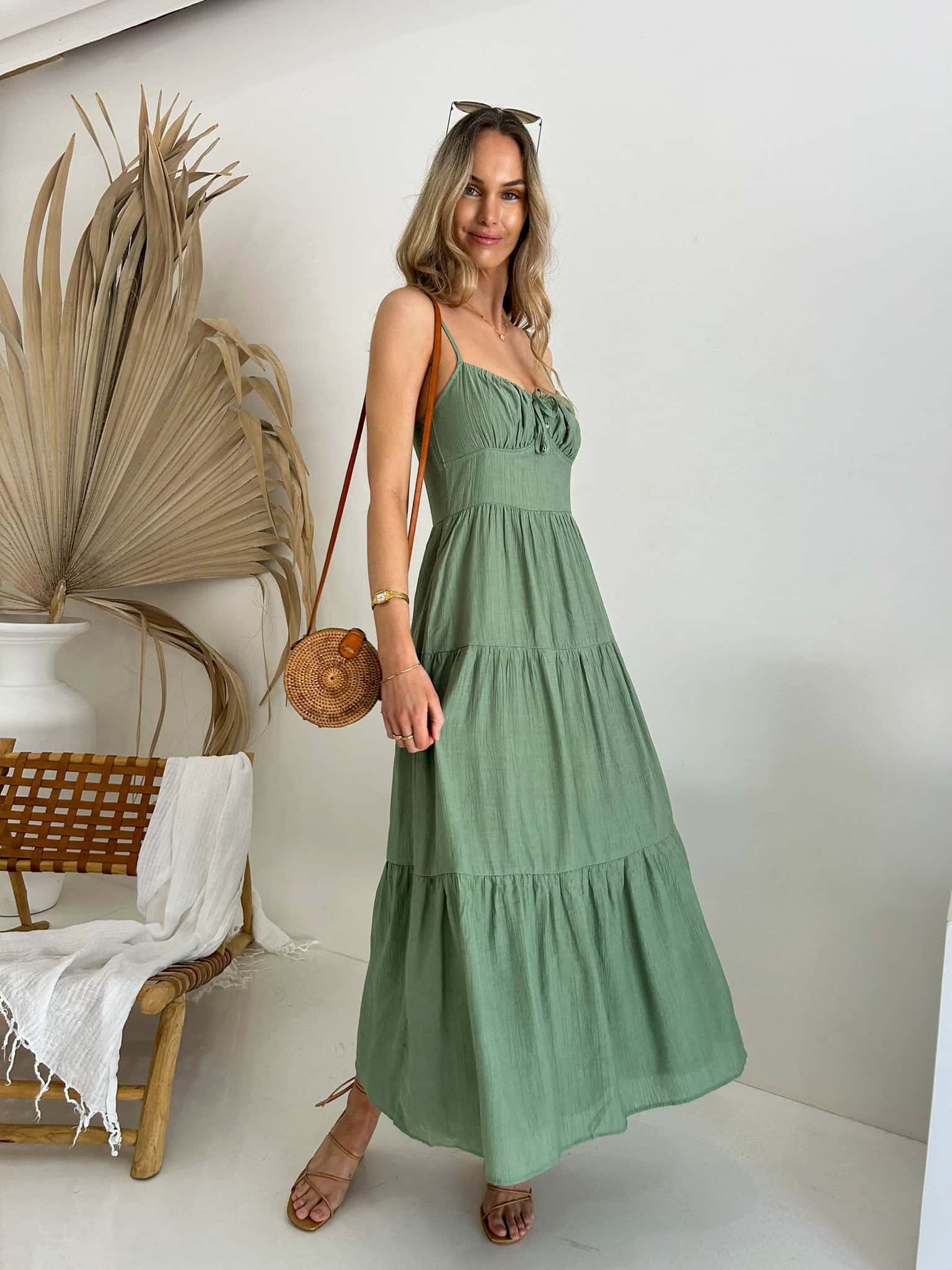 ISABELLA MAXI DRESS IN GREEN