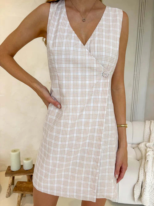 #Gingham Maxxine Wrap Dress