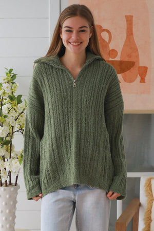 #Oversize Quarter Zip Up Jacket