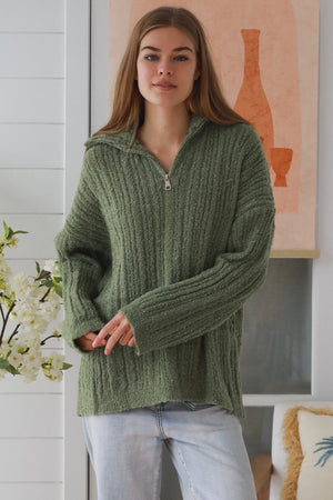 #Oversize Quarter Zip Up Jacket