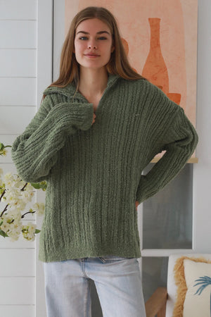 #Oversize Quarter Zip Up Jacket