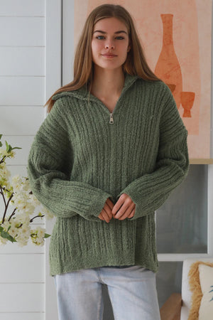 #Oversize Quarter Zip Up Jacket