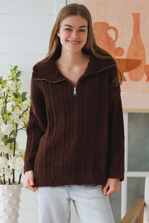 #Oversize Quarter Zip Up Jacket