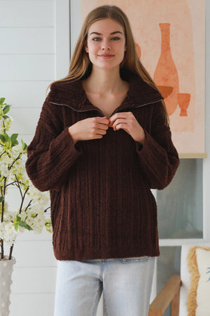 #Oversize Quarter Zip Up Jacket
