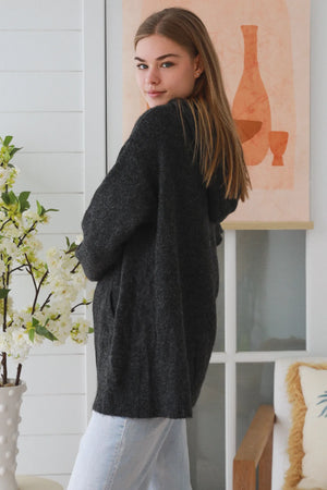 #Oversize Zip Up Hooded Jumper With Pockets