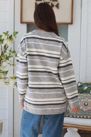 #Oversize Striped Rugby Jumper