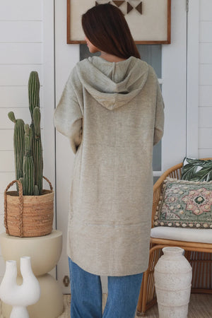 #Oversize Mid Length Zip Up Jumper With Hood