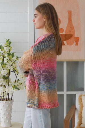 #Striped Knit Jumper With Gold Lurex Thread