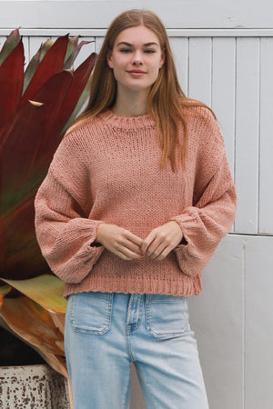 #Cropped Cable Knit Round Neck Jumper