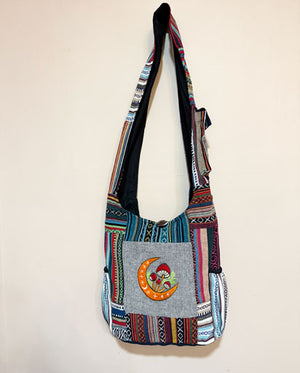 Moon & Mushroom Embroidery Cotton Bag