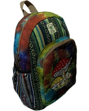 Mushroom Tie Dyed Hemp Backpack