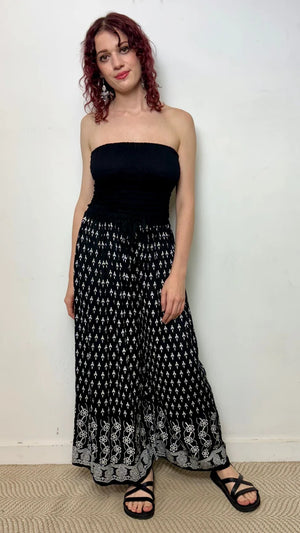 Parsi Rayon Block Print Wide Leg Pants
