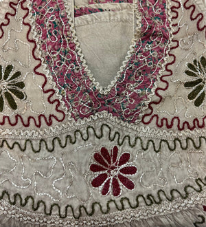 Dionisia Long Stonewash Embroidered Dress