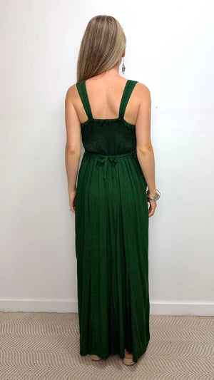 Dionisia Long Stonewash Embroidered Dress