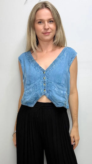 Verity Stonewash Vest Top