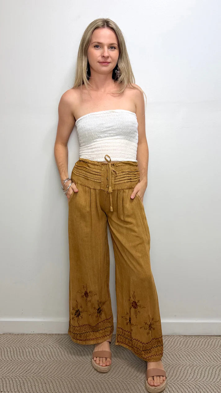 Remi PleatStonewash Long Pants