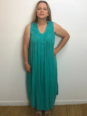 Plain Sleeveless Umbrella Maxi Dress