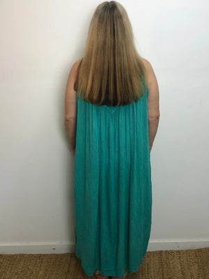 Plain Sleeveless Umbrella Maxi Dress