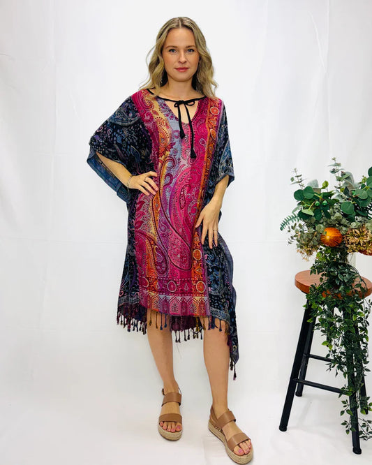 Sahara Paisley Poncho Dress