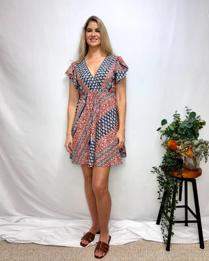 Calista Cap Sleeve Mini Dress