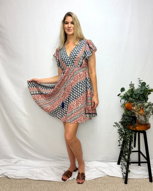 Calista Cap Sleeve Mini Dress