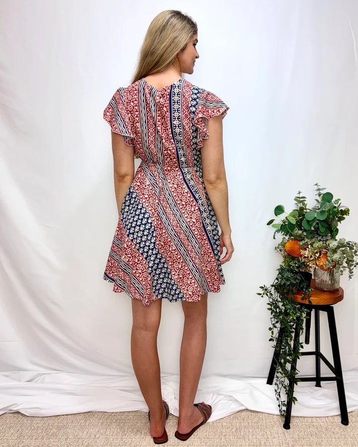 Calista Cap Sleeve Mini Dress