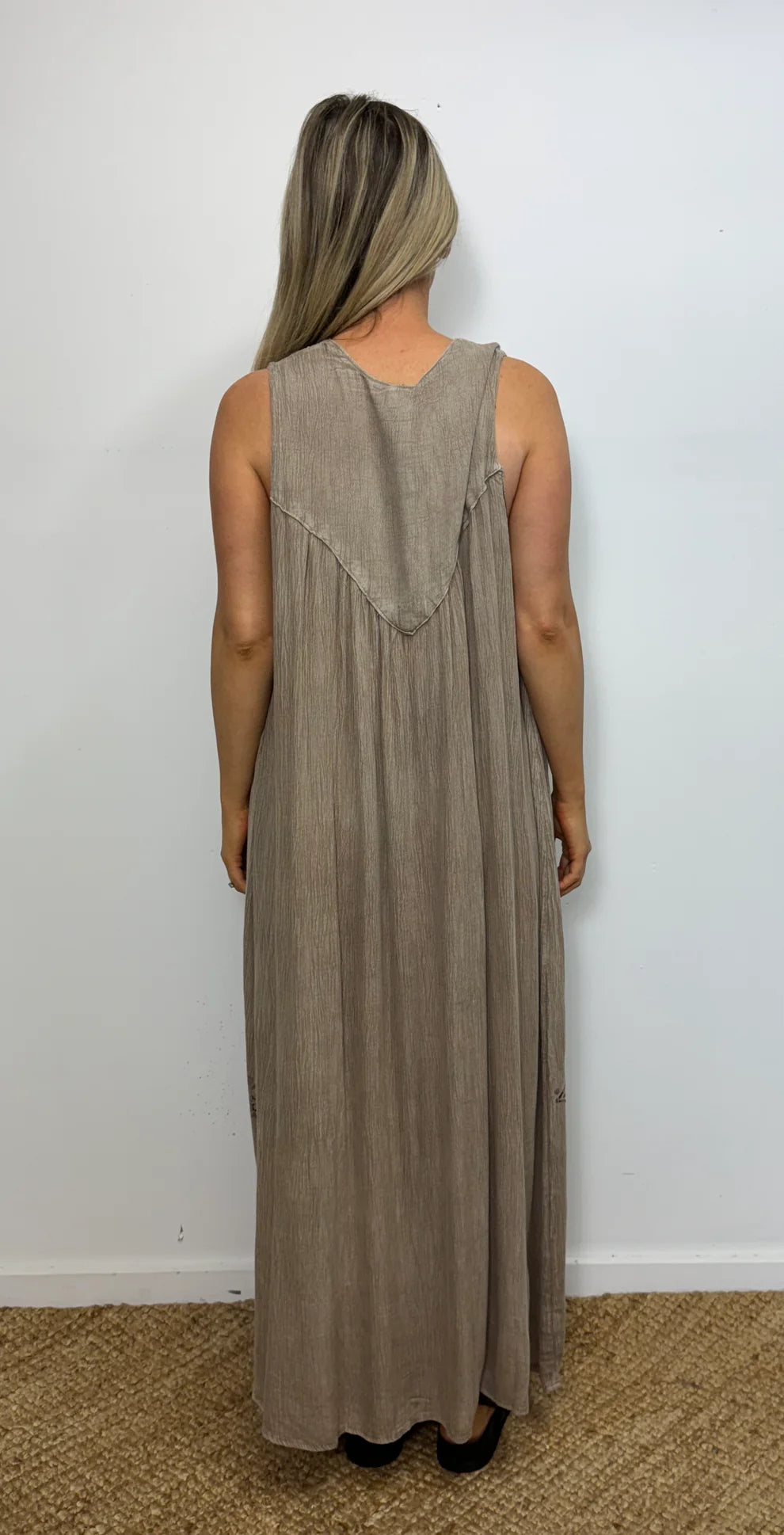 Umbrella Maxi Dress Block Print