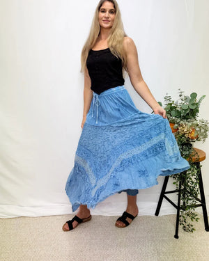 Tallulah Stonewash Lace Skirt